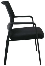 Πολυθρόνα ASCO Μαύρη/Ύφασμα Μαύρο 61x64x92cm (Σετ 4 ΤΕΜ)