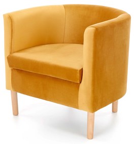 CLUBBY 2  leisure armchair mustard / natural DIOMMI V-PL-CLUBBY_2-FOT-MUSZTARDOWY