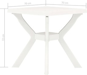vidaXL Τραπέζι Bistro Λευκό 70 x 70 x 72 εκ. Πλαστικό