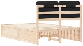 vidaXL Σκελετός Κρεβατιού με Επενδεδυμένο Κεφαλάρι Μαύρο 120 x 200 cm