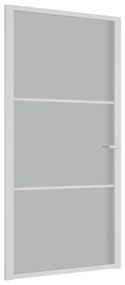 vidaXL Εσωτερική Πόρτα 102,5x201,5 εκ. Λευκή Ματ Γυαλί και Αλουμίνιο
