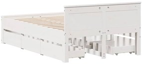vidaXL Σκελετός Κρεβατιού Χωρίς Στρώμα 135x190 εκ Μασίφ Ξύλο Πεύκου