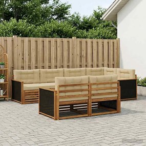 vidaXL Σειρά Καναπέ Εξωτερικού με μαξιλάρι 7 pcs