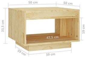 Τραπεζάκι Σαλονιού 50 x 50 x 33,5 εκ. από Μασίφ Ξύλο Πεύκου - Καφέ