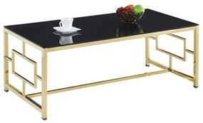 Τραπέζι Σαλονιού Yara Black-Gold 120X60X45 HM8623.02 Metal, Glass