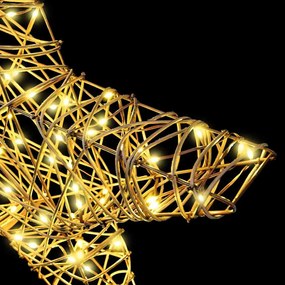 vidaXL 3D Αστέρι με 50 LED Θερμό λευκό 55 x 52.5 x 9 εκ Ρατάν