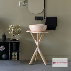 Scarabeo Cross Antique Pink Φ52 Solid Wood - Βάση για νιπτήρα