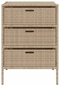 Ντουλάπι Αποθήκευσης Κήπου Beige 55x59x80 εκ. Συνθετικό Ρατάν - Μπεζ