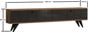 Έπιπλο Τηλεόρασης Atlantic Πεύκο / Ανθρακί AZARU 160x25x35
