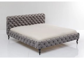 Κρεβάτι Desire Velvet Ασημί Γκρι 200x200 εκ. 217x228x100εκ - Γκρι