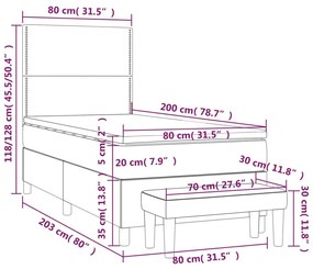 Κρεβάτι Boxspring με Στρώμα Σκούρο Πράσινο 80x200 εκ. Βελούδινο - Πράσινο