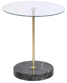 Βοηθητικό Τραπέζι DKD Home Decor Μαύρο Διαφανές Χρυσό Κρυστάλλινο Χάλυβας 45 x 45 x 50 cm