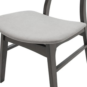 Tραπεζαρία Benson - Orlean pakoworld σετ 5τμχ rustic grey - ύφασμα γκρι 80x80x75εκ (1 τεμάχια)