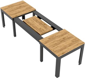 Τραπέζι Walnut επεκτεινόμενο-Fusiko-Mavro - 160.00Χ90.00Χ76.00cm