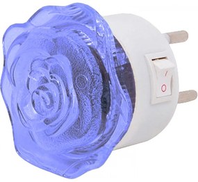 Horoz Φωτάκι Νυκτός Με Διακόπτη LED 0.4 Watts Μπλε 'Τριαντάφυλλο' 085-001-0004