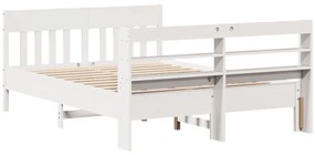 vidaXL Σκελετός Κρεβ. Χωρίς Στρώμα Λευκό 150x200 εκ Μασίφ Πεύκο