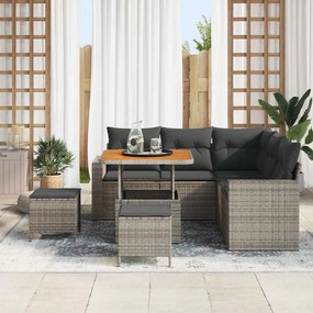vidaXL Σετ Καναπέ Κήπου 8 pcs Γκρι συνθετικό ρατάν