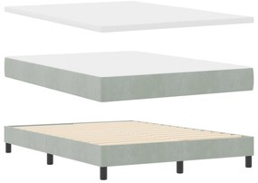 vidaXL Κρεβάτι με Στρώμα Light Grey 140x190 εκ Βελούδο