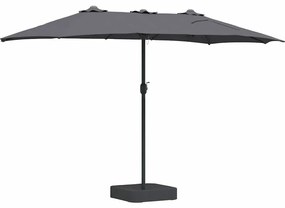 vidaXL Ομπρέλα Κήπου Ανθρακί 385 x 209 x 244 εκατοστά ύφασμα