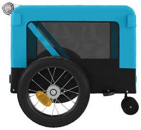 Τρέιλερ Ποδηλάτου Κατοικίδιων Μπλε/Μαύρο Ύφασμα Oxford/Σίδηρος - Μπλε
