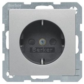 Πρίζα Σούκο Ασφαλείας Αλουμίνιο Berker Q.1 41236084 Hager 41236084 Αλουμίνιο