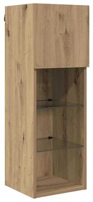 vidaXL Μονάδες Τοίχου Τηλεόρασης 5 pcs Μαύρη Οξυά Επεξεργασμένο ξύλο