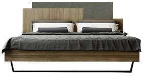 Intrahome Κρεβάτι "ΜΟΡΦΕΑΣ" διπλό σε χρώμα καρυδί-γκρι ανοιχτό 160x200 Intrahomesa-00652346