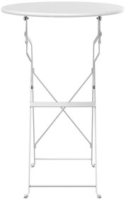 vidaXL τραπέζι bistro  πτυσσόμενο λευκό Ø50x71 εκ. από βαμμένο ατσάλι