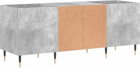 vidaXL Δισκοθήκη Γκρι Σκυροδέματος 121x38x48 εκ. Επεξεργασμένο Ξύλο