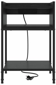vidaXL Κομοδίνο με ράφι Μαύρη δρυς 40 x 40 x 61 εκ Επεξεργασμένο ξύλο