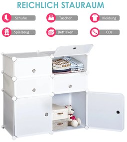 HOMCOM Ντουλάπι παπουτσιών, ράφι με κουτιά αποθήκευσης, ντουλάπα, πλαστικό, ατσάλι, λευκό, 75 x 37 x 73 εκ.