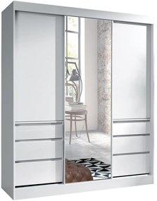 Ντουλάπα Haiti Τρίφυλλη-Leuko - 180.00Χ65.00Χ216.00cm