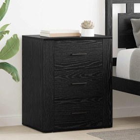 vidaXL Κομοδίνο Μαύρη δρυς 50 x 36 x 60 εκ Επεξεργασμένο ξύλο
