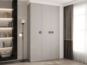 Ντουλάπα Como I 140 Τρίφυλλη-Cashmere - Μαύρο