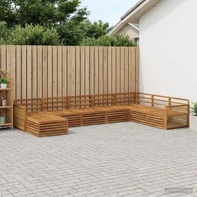 vidaXL Σειρά Καναπέ Εξωτερικού 8 pcs Φυσικό