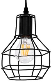 Φωτιστικό Οροφής Cage 01017 1xΕ27 Με Πλέγμα Φ15x20cm Black GloboStar