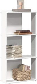 vidaXL Βιβλιοθήκη 3 επιπέδων Λευκό 60x30x120 cm Ξύλινη κατασκευή
