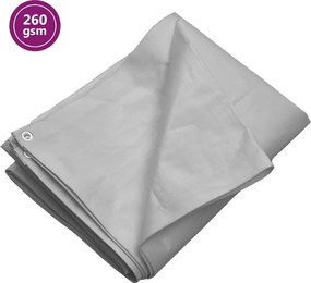 vidaXL Μουσαμάς Γκρι 260 γρ./μ.² 6x10 μ. από HDPE
