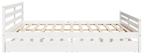 vidaXL Σκελετός Κρεβ. Χωρίς Στρώμα Λευκό 200x200 εκ Μασίφ Πεύκο