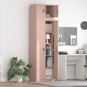 vidaXL Ντουλάπι αποθήκευσης 2 τμχ. Ροζ 60 x 40 x 220 εκ Ατσάλι