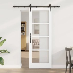 vidaXL Συρόμενη Πόρτα Λευκό 73.5 x 198.5 εκ. Ξύλο και μέταλλο