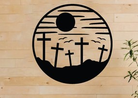 Intra απο ξύλο plywood  Χρώμα wenge 3mm-4mm πάχος - Λίμα κοπής με λέιζερ Grave Cross, Διακόσμηση τοίχου Δίασταση 40x50 cm INTRAFABR-98257208