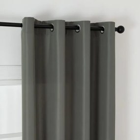 Beauty Home Κουρτίνα μεσαίας σκίασης με 8 μεταλλικούς κρίκους Effect Art 8443 140x270 Ανθρακί