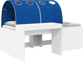 vidaXL Κρεβάτι με Τούνελ 3 pcs Λευκό και Μπλε Επεξεργασμένο ξύλο