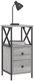 vidaXL Κομοδίνα 2 Τεμ. Γκρι Sonoma 34x35,5x70 εκ. Επεξεργασμένο Ξύλο