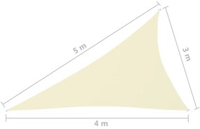 vidaXL Πανί Σκίασης Τρίγωνο Κρεμ 3 x 4 x 5 μ. από Ύφασμα Oxford