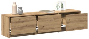 vidaXL Κιβώτιο τηλεόρασης με LED Δρυού 165x34x40 εκ. Επεξεργασμένο Ξύλο