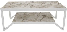 Τραπέζι Σαλονιού Flora 322RTC1203 120x60x45,8cm Marble Effect White