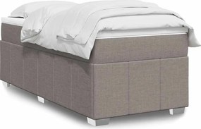 vidaXL Κρεβάτι Boxspring με Στρώμα Taupe 100 x 200 εκ. Υφασμάτινο