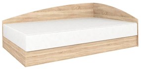 Κρεβάτι ημίδιπλο με αποθηκευτικό χώρο + στρώμα, Divo, δρυς sonoma, 120x190cm  – GRA211